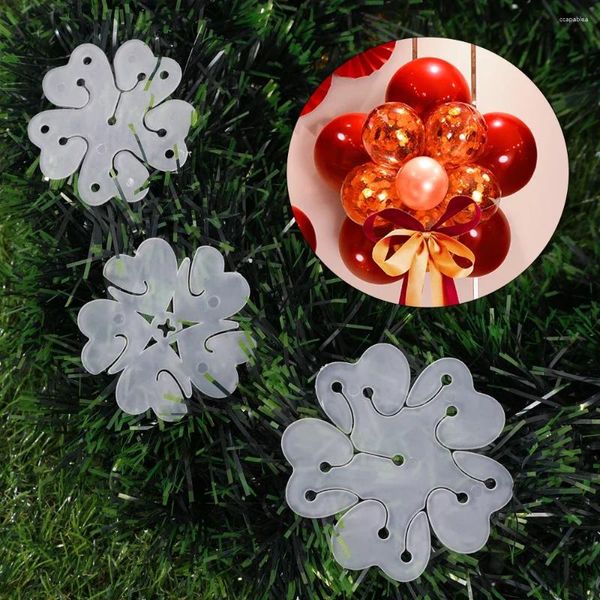 Décoration de fête 10pcs Plum Blossom Balloon Clip Clai Color Couleurs Clips de fleurs Ensemble de joyeux anniversaire Supplies