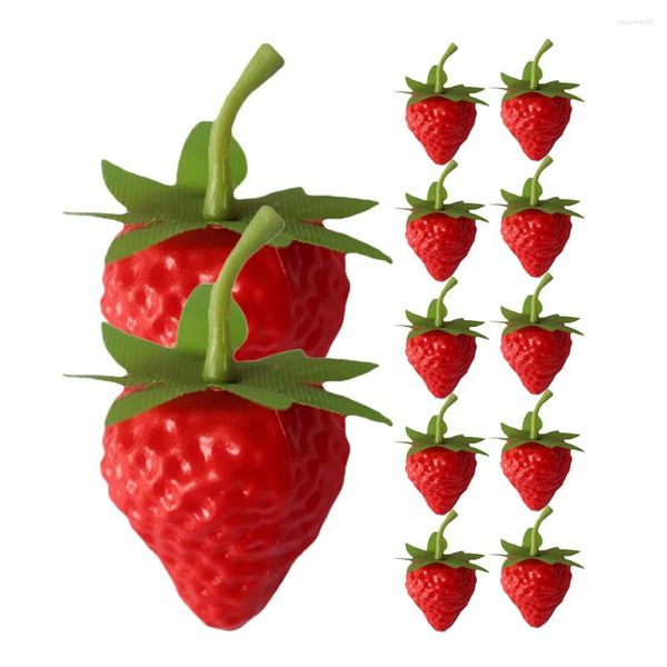 Décoration de fête 10pcs petite fraise artificielle prétend jouer à des fruits décor