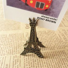 Decoración de fiesta 10 unids estilo retro París Torre Eiffel Tarjeta de mesa de metal Clips Evento Boda Tablecard Titular Menú Imagen Soporte
