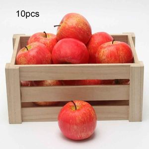 Partydecoratie 10 stks/set kunstmatige appels plastic fruit groen rood appel nep fruit onderwijshulpmiddelen voor huis bruiloft decor winkel display