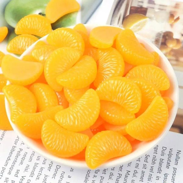 Decoración de la fiesta 10pcs/set mini cortes de naranja falsos adornos creativos de fruta real