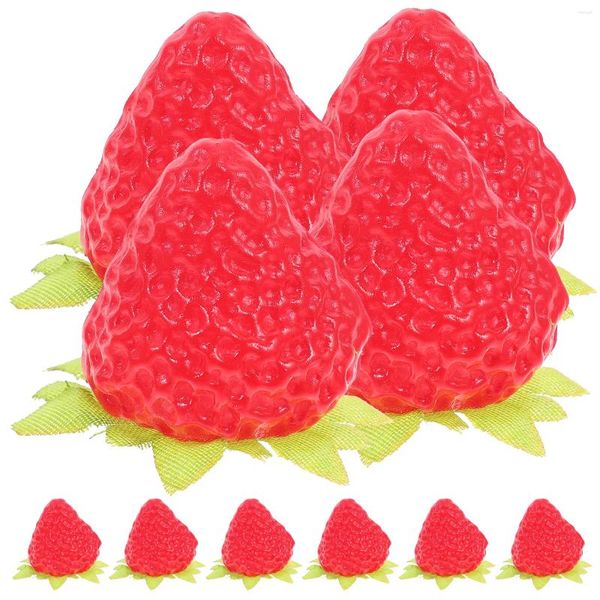 Décoration de fête 10 pièces Simulation fraises faux modèles creux accessoires Po