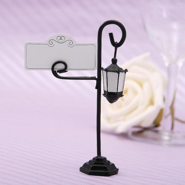 Décoration de fête 10 pièces lampadaire forme faveurs de mariage fournitures réception Clip numéro lieu cartes nom titulaire siège carte