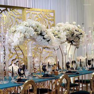 Décoration de fête 10pcs) Centre de table de mariage Arc Center Flower Stand Centres de table Cadre en métal doré pour décor d'événement Yudao8711