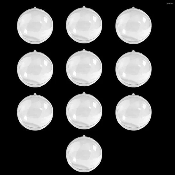 Décoration de fête 10pcs mariage remplissable boule de Noël ornement fournitures cadeaux en plastique transparent suspendu bricolage artisanat lumière ouverte