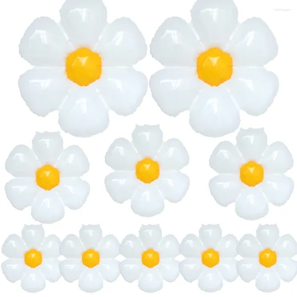 Décoration de fête 10pcs Ballon de fleur de fleurs blanches multiples ballons en papier alures de tournesol
