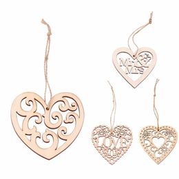 Décoration de fête 10 pièces en bois amour coeur suspendu décor mariage pendentif artisanat Mayitr cadeaux fournitures
