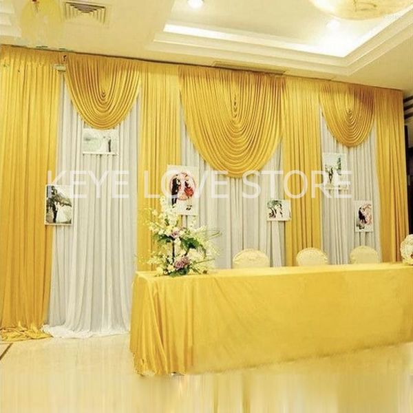 Décoration de fête 10X20FT Design Arriaval blanc mariage toile de fond romantique Swag rideaux pour rideau 3mx6m