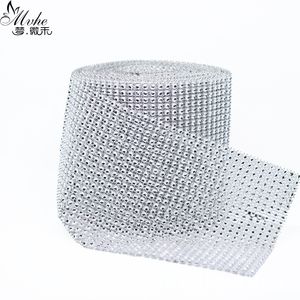 Party Decoration 10yard 24 Rows Buigable Diamond Mesh Wrap Roll Silver Gold Sparkle Rhinestone Crystal Lint