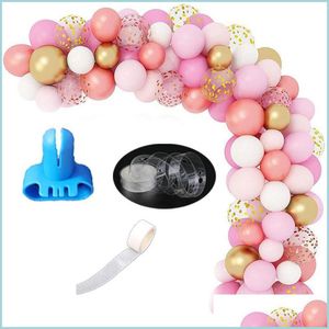 Décoration de fête 110pcs Aron Rose Saint Valentin Ballon Garland Set Bébé Premier Anniversaire Fond Décor Creative Mariage Drop Deliv Dhzl6