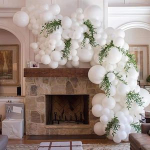 Party Decoratie 110 stcs/Set White Balloon Garland Arch Kit voor bruiloft Bridal Shower Baby verjaardag vrijgezellendecoraties Decorations Supplies