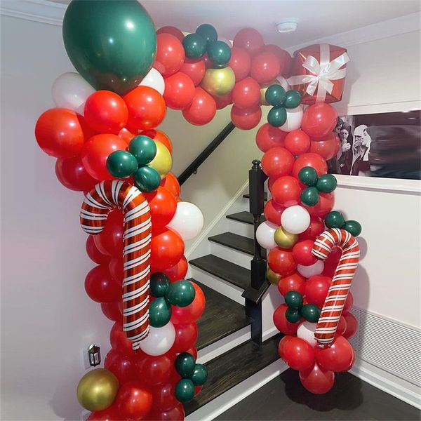 Decoración de fiesta, 111 Uds., guirnalda de globos con tema navideño, arco 2023, suministros para el hogar, globos de helio, decoraciones de aniversario, favores