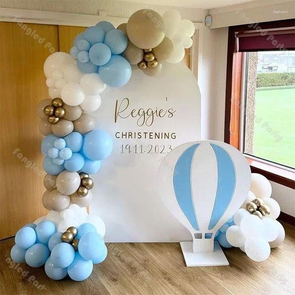 Décoration de fête 112pcs sable bleu Boho ballon guirlande bébé douche 1er anniversaire kit sexe révéler enfants décor mariage rétro mariée