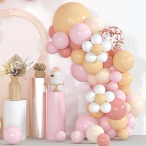 Décoration de fête 113pcs rétro poussiéreux rose blush nu clair pastel orange blanc ballons en latex guirlande arc kit pour décorations d'anniversaire