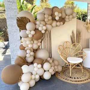 Feestdecoratie 115 stks koffie witte ballon slinger boog kit bruiloft verjaardag decor kinderen baloon baby shower globo's latex ballon suppiles