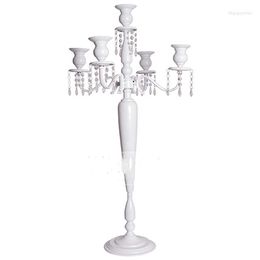 Party Decoration 11pcs) 5 Arm Crystal Cup Antiek metaal Gold Candelabra Wedding Centerpieces Yudao179999