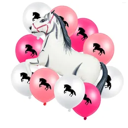 Decoración de fiestas 11 piezas de globo de caballos Conjunto de balones de vaquero multicolores para el club de jornalería Cowgirl suministros para el tema del tema