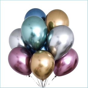 Décoration de fête 12 pouces décoration brillante métal perle ballons en latex épais chrome couleurs métalliques gonflables boules d'air mariage naissance Dhaut