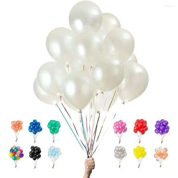 Décoration de fête 12 pouces Perle blanche Balloons de latex d'anniversaire Arch Garland 50 / 100pcs Supplies de mariage de douche de bébé