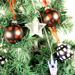 Decoración de fiesta 12 Uds. Adornos de bolas de Navidad colgantes de árboles inastillables adornos rústicos para De