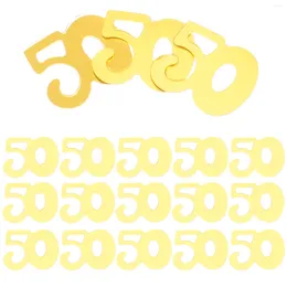 Décoration de fête 1200pcs numéro 50 paillettes confettis fournitures table pour anniversaire anniversaire (doré)