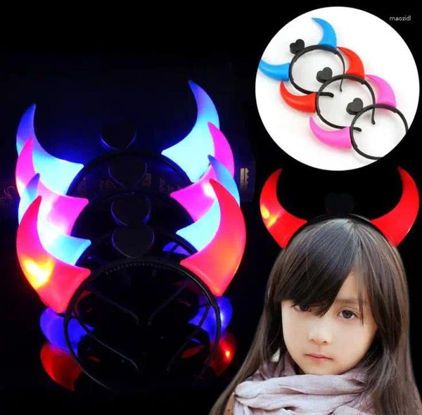 Decoración de fiestas 120pcs/lote LED Cuerpo de buey Light-up accesorios para el cabello Flashing Headband Lighting Rave Suministros SN1145