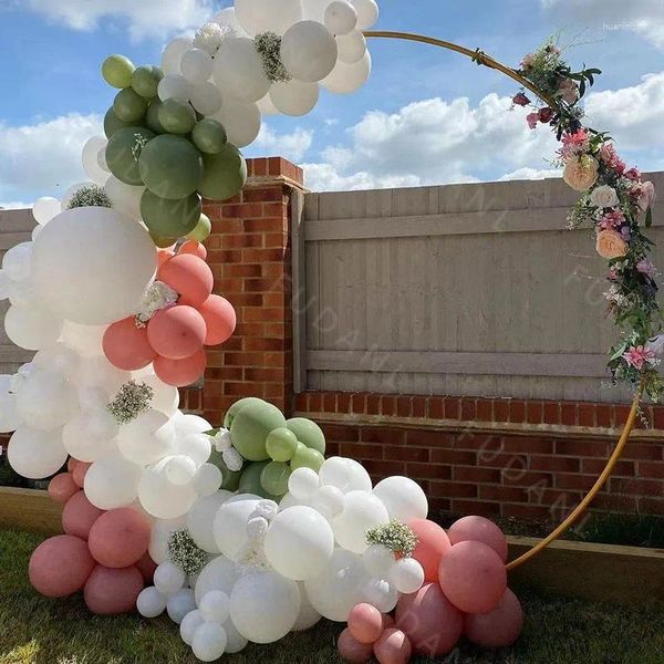 Décoration de fête 120pcs rétro rose blanc ballons de mariage guirlande arc kit latex ballon ensemble anniversaire bébé douche décor fournitures