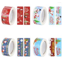 Decoración de fiestas 120pcs/roll Merry Christmas Sticker Strip Regalo Regal Repess Etiqueta Decoración de decoración para el año navido Año de navidad