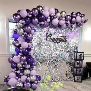 Party Decoratie 122 % Purple Ballon Arch Metallic Silver Garland Kit Ballon Wedding Decor Baby Shower Baby Shower