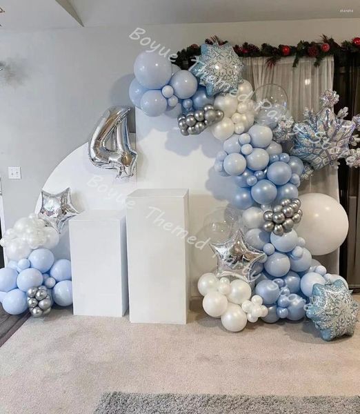 Décoration de fête 124pcs Ballon de flocon de neige Garland Arch KIT