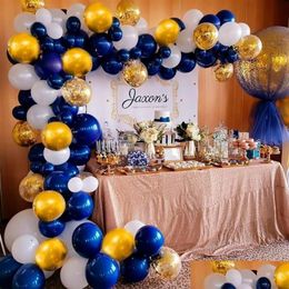 Décoration de fête 127pcs Ballon Guirlande Arch Kit Chrome Or Latex Bleu Ballons De Mariage Anniversaire Baby Shower308R Drop Livraison Accueil Dhm7M