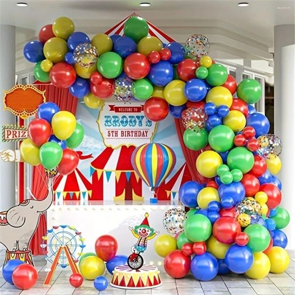 Décoration de fête 127pcs Circus Balloon Arch Set - Birthday Festival Celebration Graduation Multi Color Latex