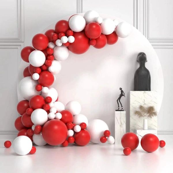 Décoration de fête 127pcs rouge blanc ballon guirlande arc kit enfants baby shower anniversaire saint valentin fiançailles ballons de mariage