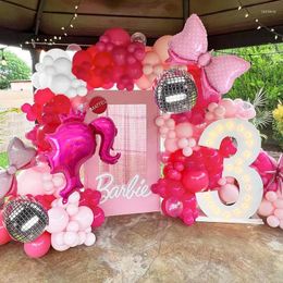 Décoration de fête 129pcs Ballon rose Garland Arch Kit Girl Girl Balloons pour la princesse décorations de thème de bébé décor d'anniversaire