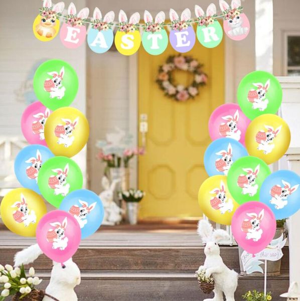 Décoration de fête 12 pouces Lapin Latex Ballon Mignon Animal Lapin Ballons À Air Pour Enfants Fête D'anniversaire maison Joyeuses Pâques Décor