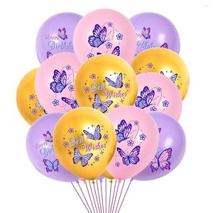 Feestdecoratie 12 st Butterfly latex ballon wensen dansen ballon gelukkige prinses verjaardag balon babyshower meisje kleurrijke baloon