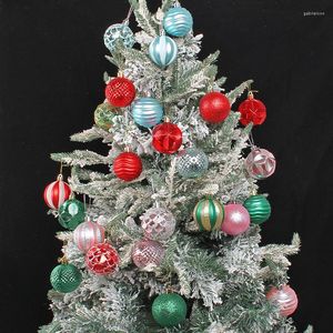 Décoration de fête 12 pièces 6cm boule d'arbre de noël pendentif suspendu ornement multicolore année 2024 Navidad fournitures pour la maison