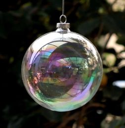 Décoration de fête 12pcs 6cm boule de Noël en verre transparent globe jour diamètre différent pour la sélection