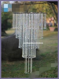 Party Decoration 12 stks) Kroonluchter Luxe Bruiloft Centerpieces Tafel Crystal Bead Event Road Lead Flower Stand