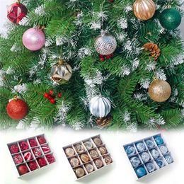 Décoration de fête 12 pièces boule d'arbre de noël boule de noël suspendue ornement de maison décorations de bricolage 55mm Bolas Navidad 2022 cadeaux