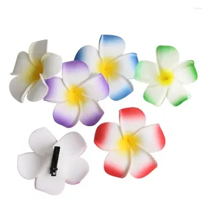 Décoration de fête 12pcs Hawaii Hawaiian Plumeria Clips de fleur de mariée Coiffure de plage de mariage pour les femmes Mariages de filles Parties