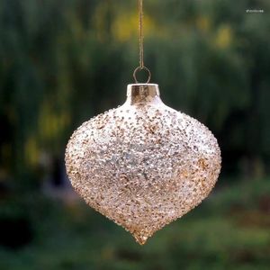 Décoration de fête 12pcs / pack diamètre 8cm oignon en forme de verre pendentif fenêtre El Shopping mariage suspendu ornement arbre de Noël