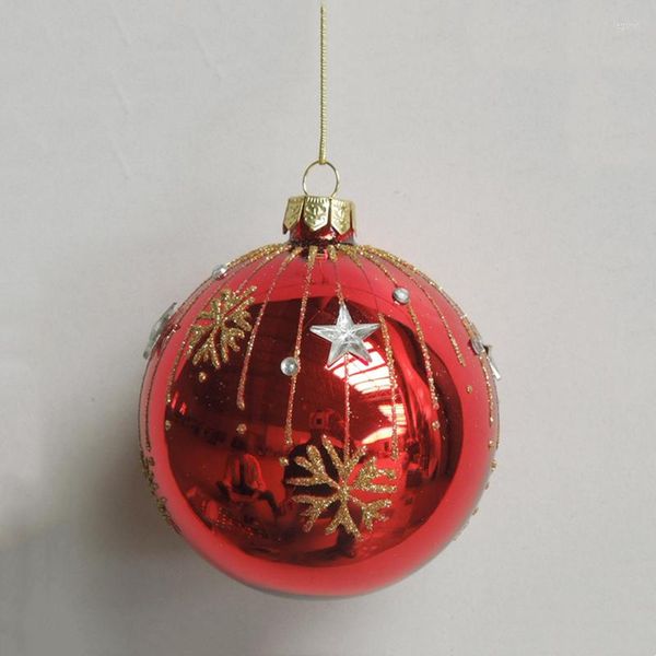 Decoración de fiesta, 12 unidades por paquete, diámetro de 8cm, copo de nieve dorado, árbol de Navidad, globo, ventana, compras, boda, Festival, adorno colgante