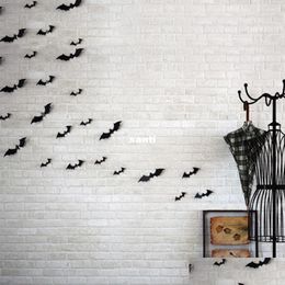 Décoration de fête 12pcs / set noir 3D bricolage pvc chauve-souris mur autocollant autocollant maison halloween livraison directe jardin fournitures de fête événement Dhi2F