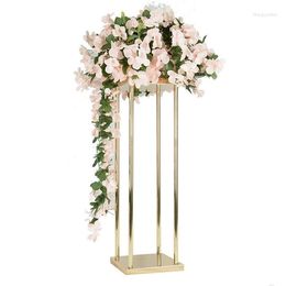 Party Decoration 12pcs) Style Metal Flower Vase Luxury Stand Kolom Event Aisle Decor Decor Wedding Tafel Middelpunt A1318