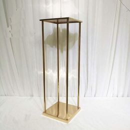 Décoration de fête 12pcsquare mariage metal metal gold vase de colonne de colonne de vase pour la pièce maîtresse yudao1080250n