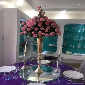 Décoration de fête 12pcsTall Or Blanc Argent Mariage Fleur Vase Bling Table Centre De Table Étincelant Banquet Route Lead Yudao1398