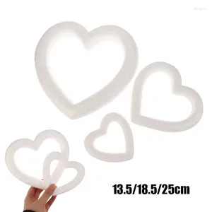 Décoration de fête 13,5 18,5 25 cm Blanc Creux Coeur Mousse Moule Artisanat Boules Saint Valentin Décor De Mariage DIY Enfants Faveur