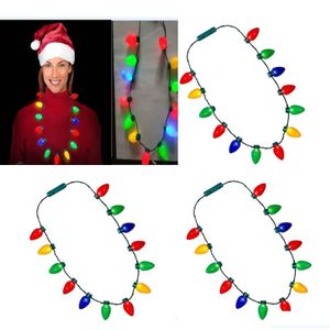 Décoration De Fête 13 Bb Led Clignotant Collier Lumière Bbs Lampe De Poche Lumineux Décorations De Noël Charme Faveur Cadeau Fournitures 100 Pcs Dh Dh8Ui