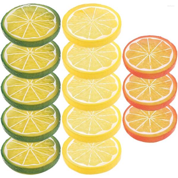 Decoración de fiestas 13 PCS Lemons imitación Slice Kitchen Decoraciones Finger Decoraciones Faltas Bloques Limas